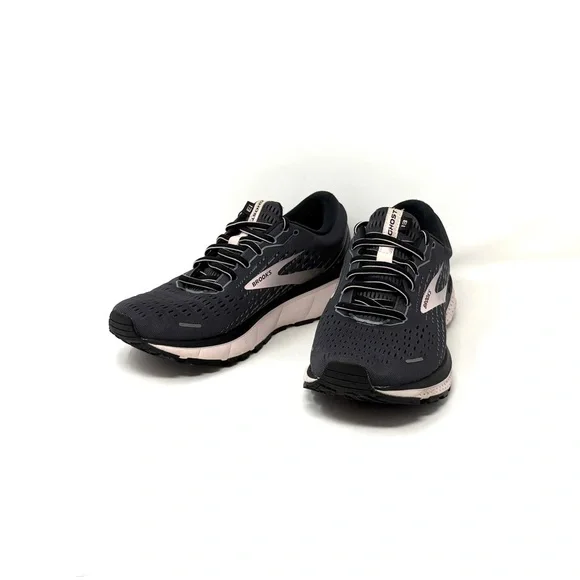 Brooks Ghost 13 Pale Pink & Dark Charcoal Grey Ombré Athletic Shoes - Picture 3 of 11